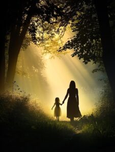 nner Child Healing – Adult and Child Holding Hands | Catalyst Center Woman holding hands with a child version of herself in soft light, symbolizing inner child healing and emotional reconnection.