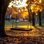 empty swing | Catalyst Center Empty swing in warm sunset light, symbolizing childhood loneliness and emotional longing.