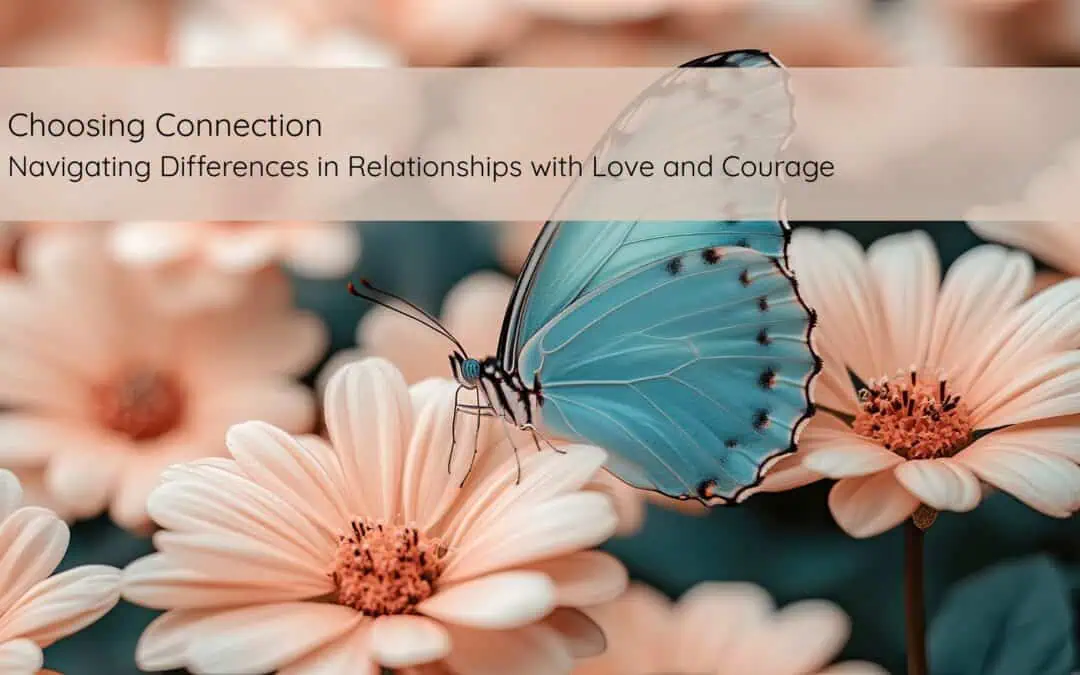 Image of a butterfly on a flower, symbolizing learning how to navigate relationships in therapy