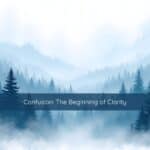 Confusion The Beginning of Clarity | Catalyst Center Sunlight breaking through morning fog in a forest, symbolizing clarity emerging from confusion.