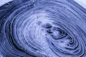 close up image of blue swirls in shape of brain