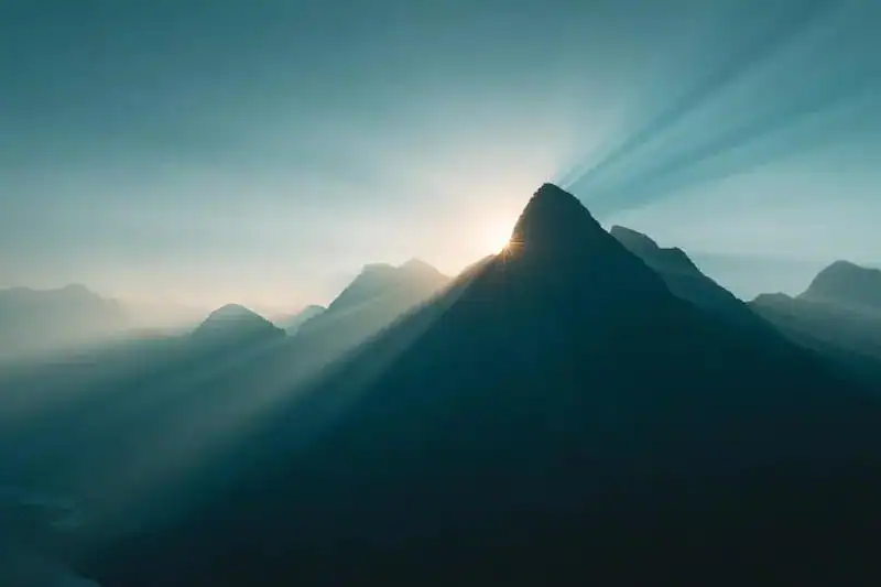 sunrise over mountain top