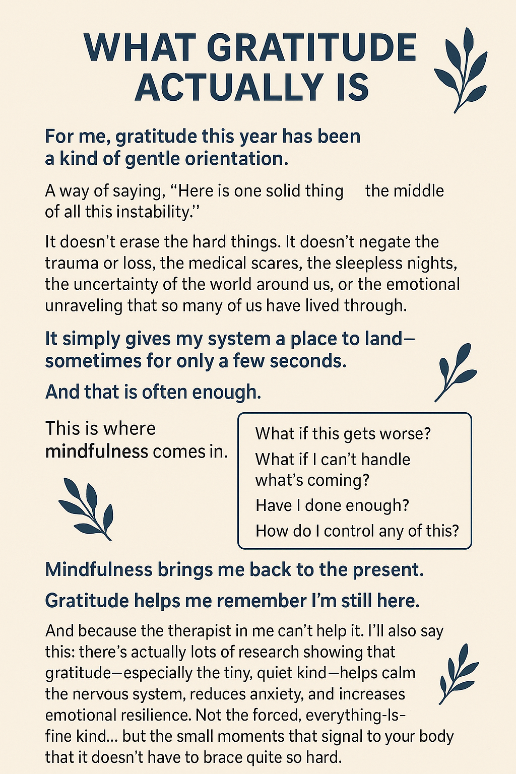 Infographic about Gratitude. 