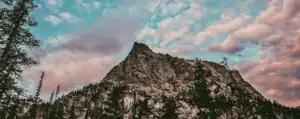 mountain in colorado with evergreen trees