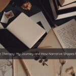 Stories in Therapy My Journey and How Narrative Shapes My Work | Catalyst Center “Stack of books and an open journal representing the role of stories and narratives in therapy.