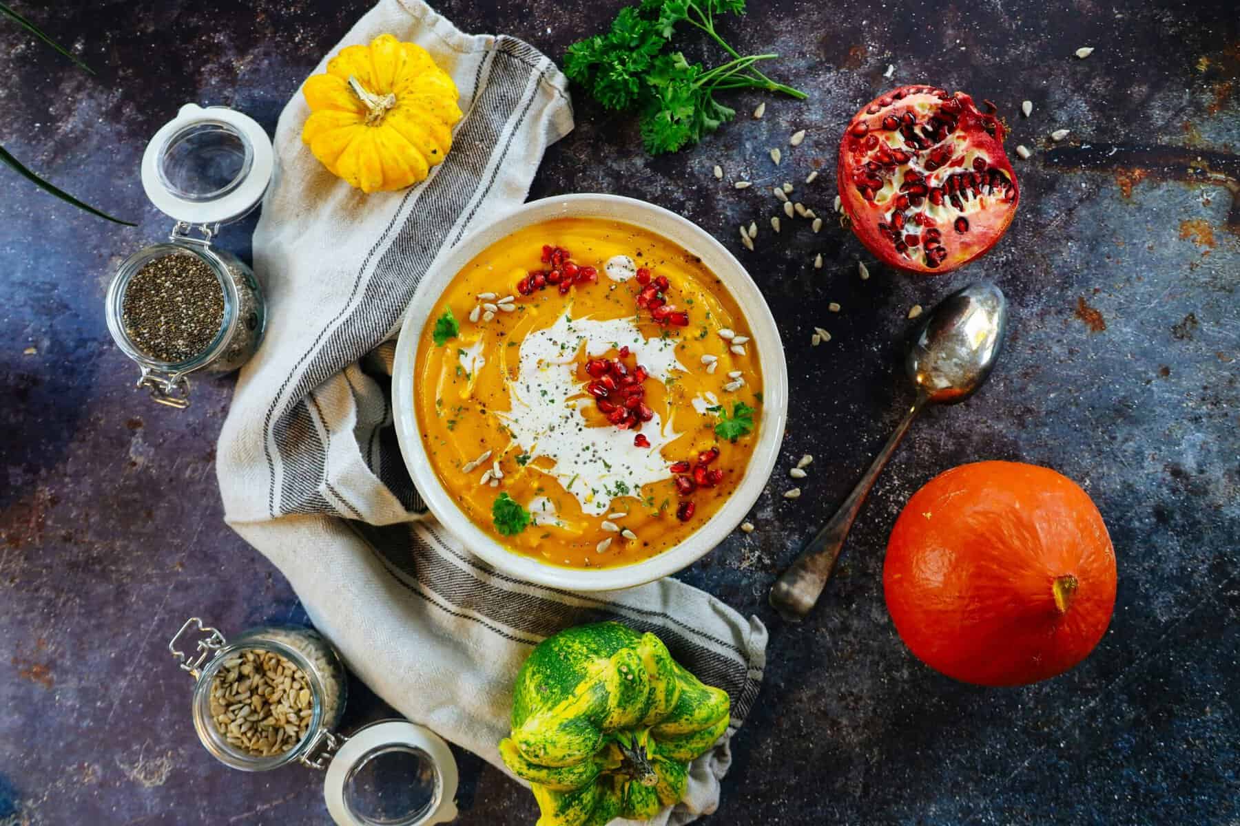 Nourishing autumn soup to encourage eating seasonally.